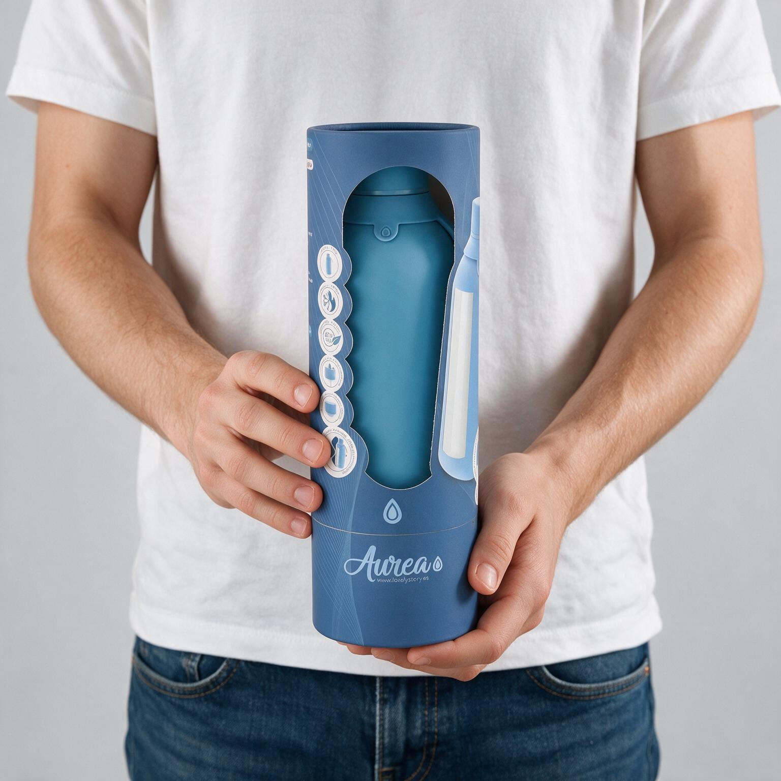 Botella Térmica de Acero Inoxidable con Interior Cerámico y Doble Tapón – Lisa | Aurea