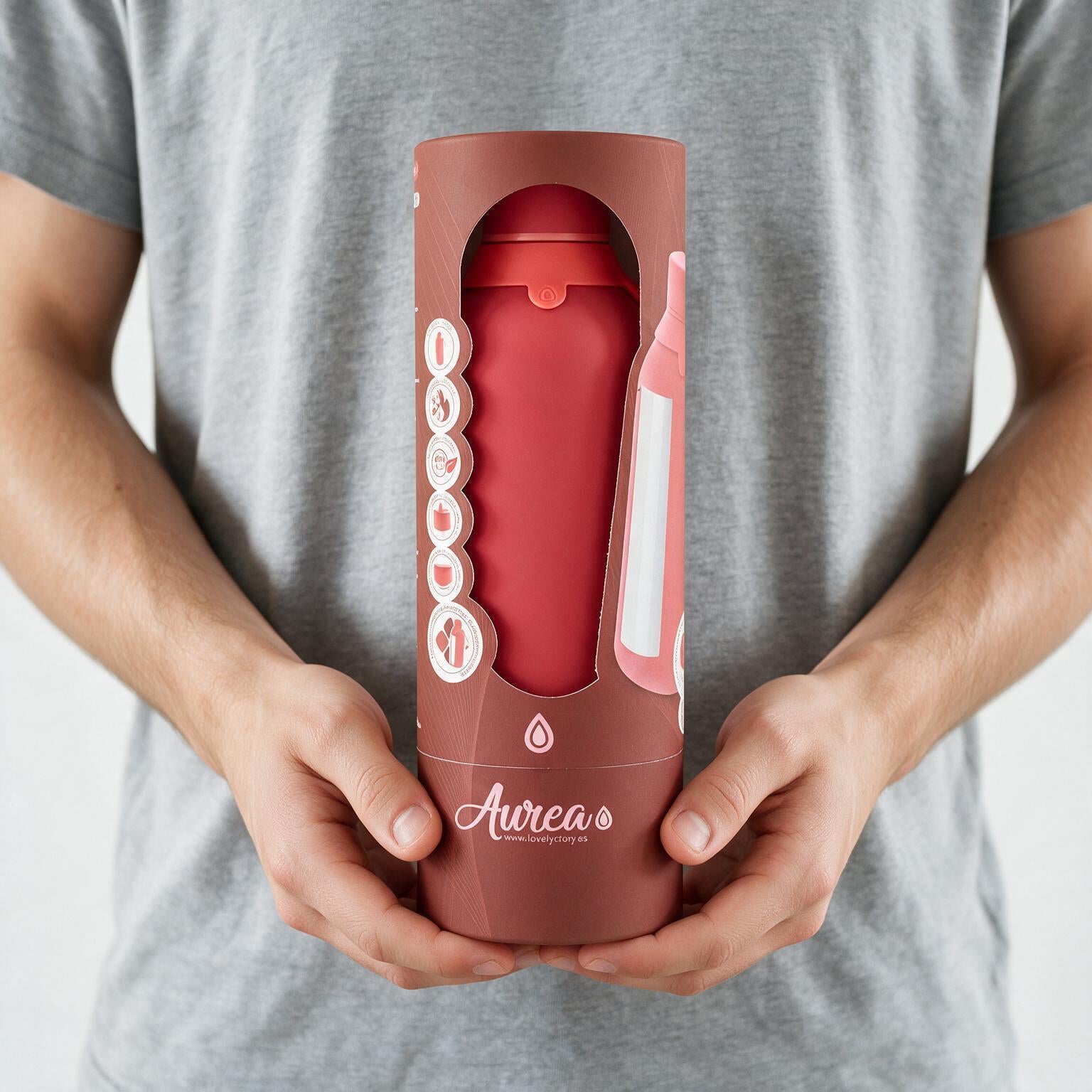 Botella Térmica de Acero Inoxidable con Interior Cerámico y Doble Tapón – Lisa | Aurea