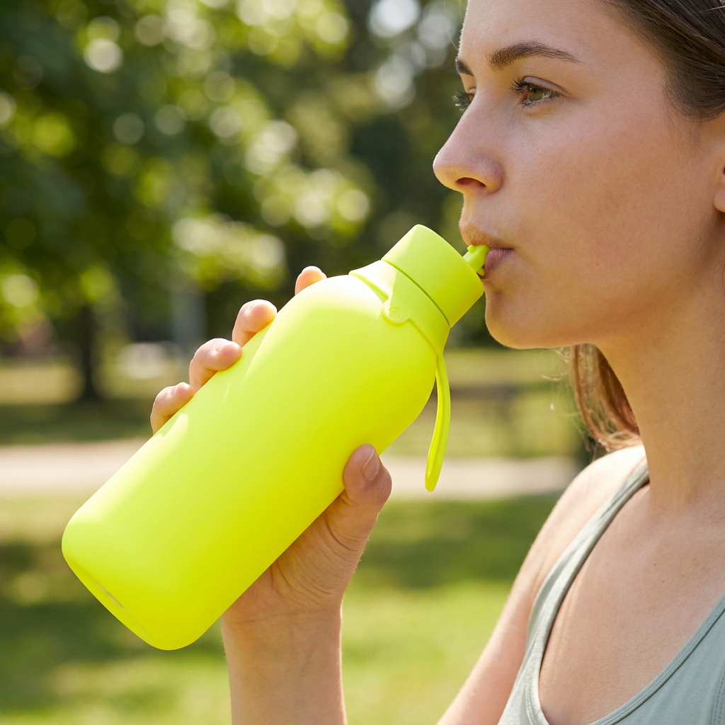 Botella Térmica de Acero Inoxidable con Interior Cerámico y Doble Tapón – Lisa | Aurea