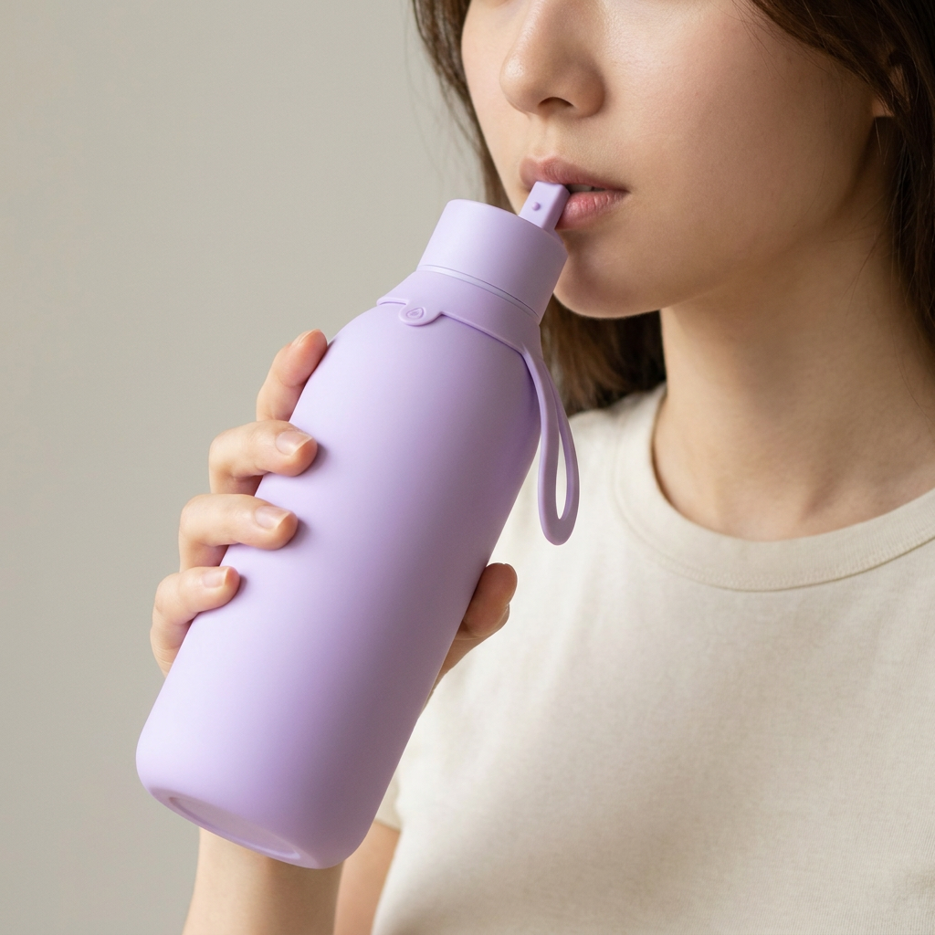 Botella Térmica de Acero Inoxidable con Interior Cerámico y Doble Tapón – Lisa | Aurea