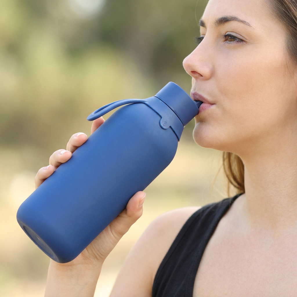 Botella Térmica de Acero Inoxidable con Interior Cerámico y Doble Tapón – Lisa | Aurea