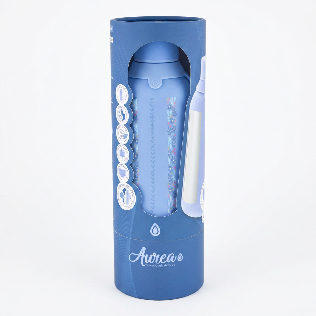 Botella Térmica de Acero Inoxidable con Interior Cerámico y Doble Tapón – Petal Lines | Aurea