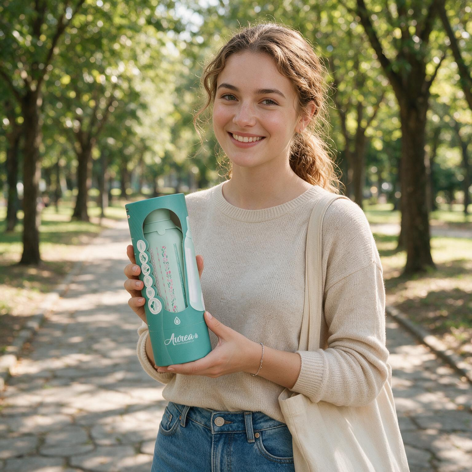 Botella Térmica de Acero Inoxidable con Interior Cerámico y Doble Tapón – Petal Lines | Aurea