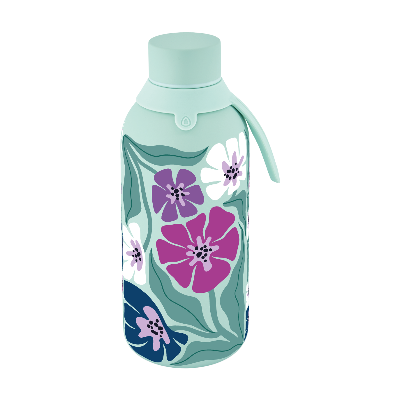 Botella Térmica de Acero Inoxidable con Interior Cerámico y Doble Tapón – Tropic Bloom | Aurea