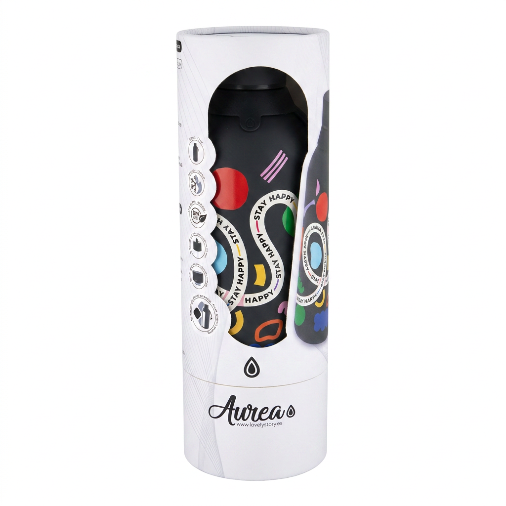 Botella Térmica de Acero Inoxidable con Interior Cerámico y Doble Tapón – Keep Moving | Aurea