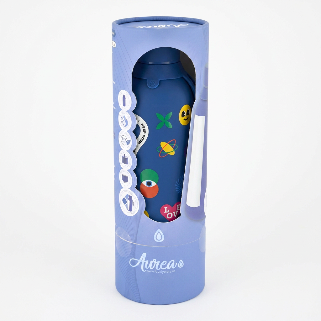Botella Térmica de Acero Inoxidable con Interior Cerámico y Doble Tapón – Keep Moving | Aurea