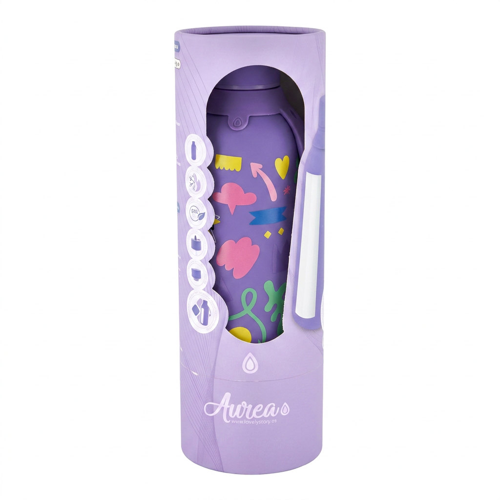 Botella Térmica de Acero Inoxidable con Interior Cerámico y Doble Tapón – Keep Moving | Aurea