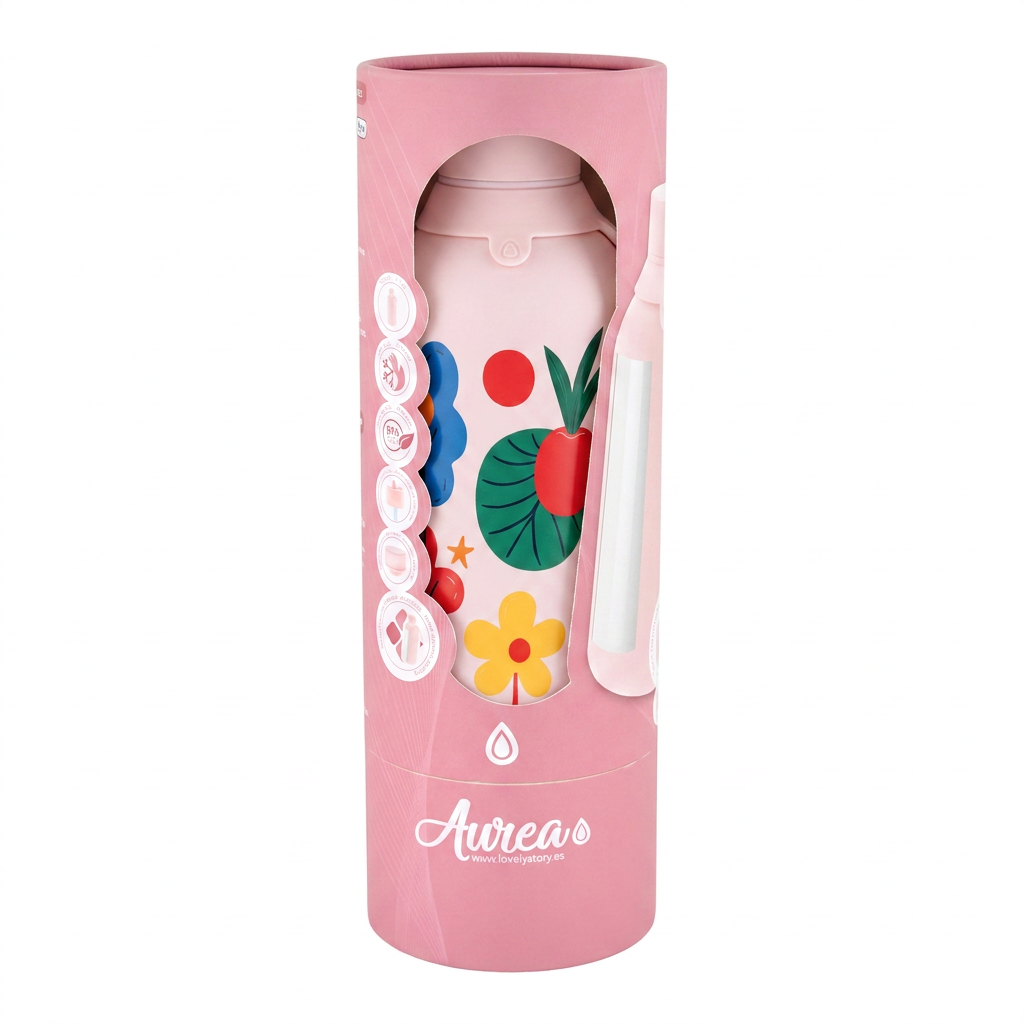 Botella Térmica de Acero Inoxidable con Interior Cerámico y Doble Tapón – Happy Garden | Aurea