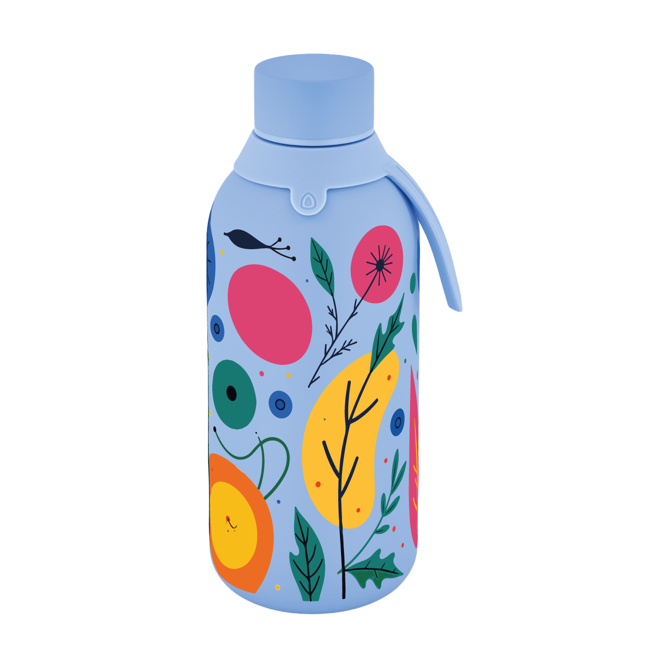 Botella Térmica de Acero Inoxidable con Interior Cerámico y Doble Tapón – Happy Garden | Aurea