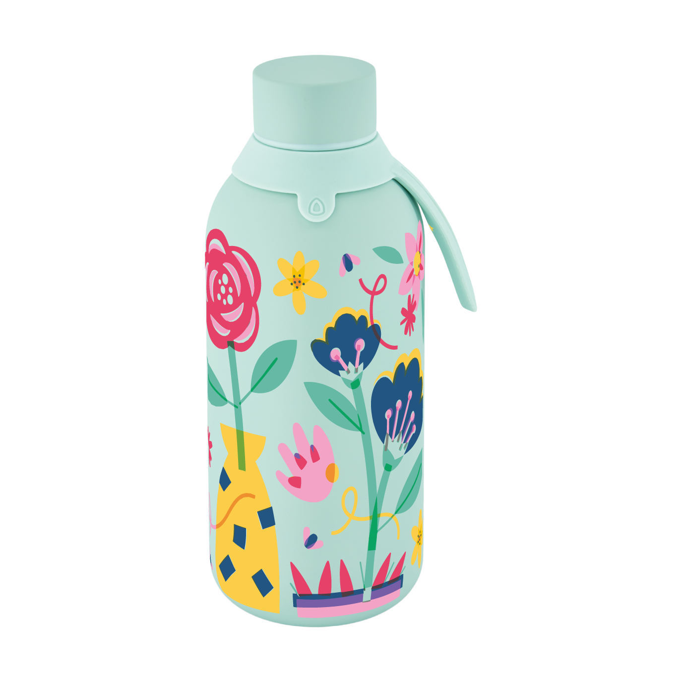Botella Térmica de Acero Inoxidable con Interior Cerámico y Doble Tapón – Little Botanical | Aurea