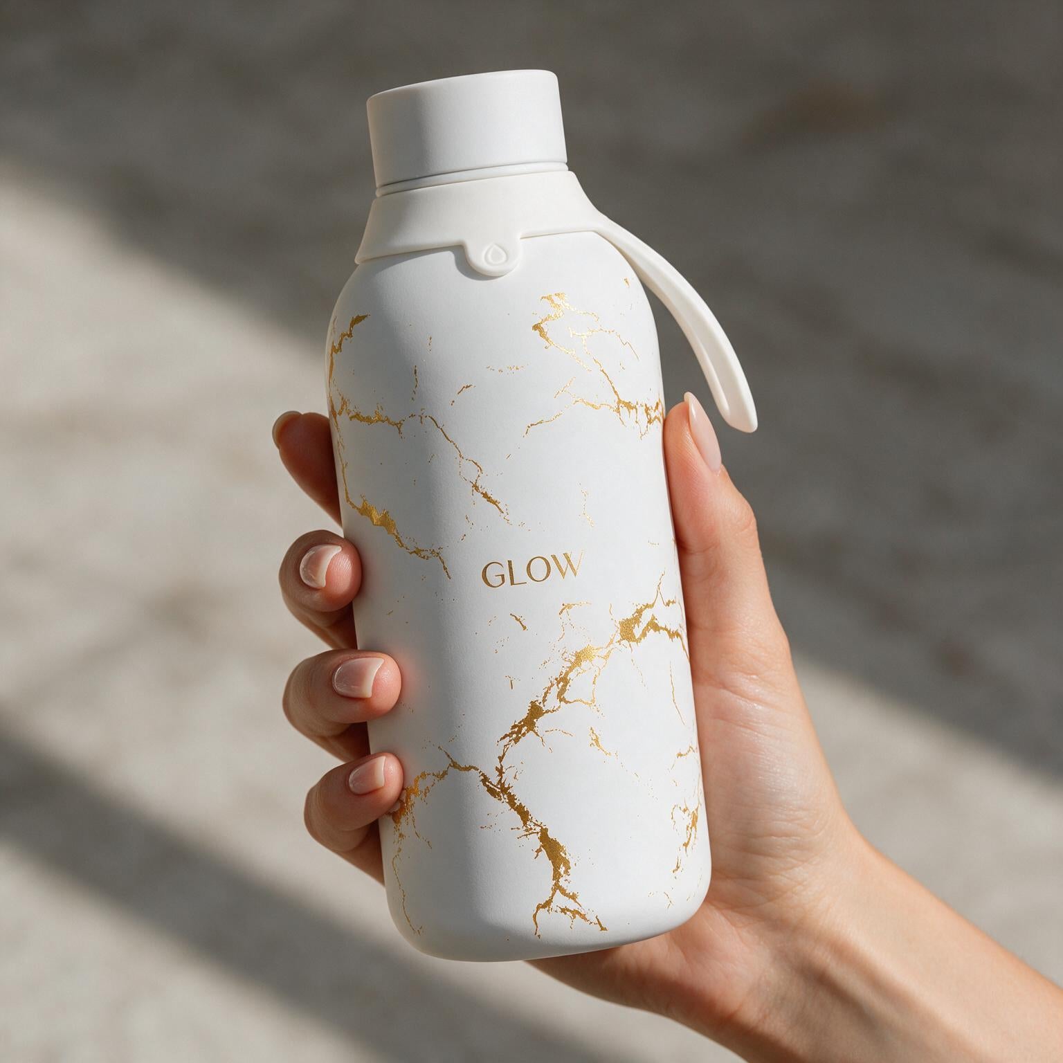 Botella Térmica de Acero Inoxidable con Interior Cerámico y Doble Tapón – Pure Gold | Aurea