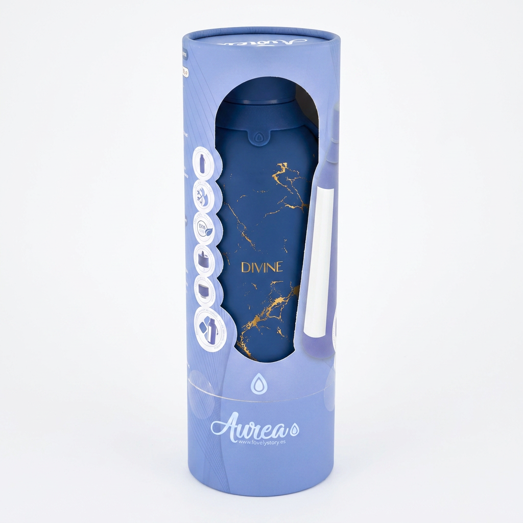 Botella Térmica de Acero Inoxidable con Interior Cerámico y Doble Tapón – Pure Gold | Aurea