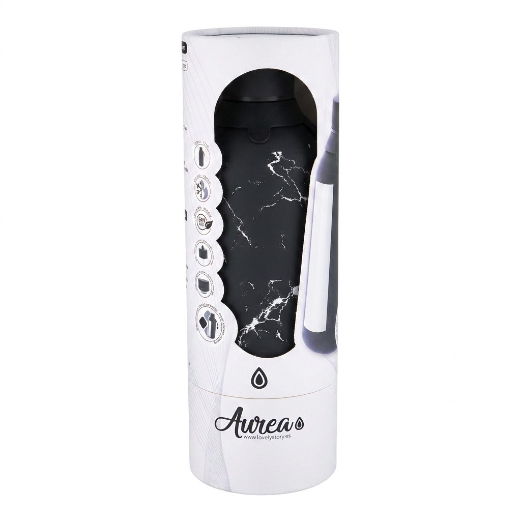 Botella Térmica de Acero Inoxidable con Interior Cerámico y Doble Tapón – Solid Stone | Aurea