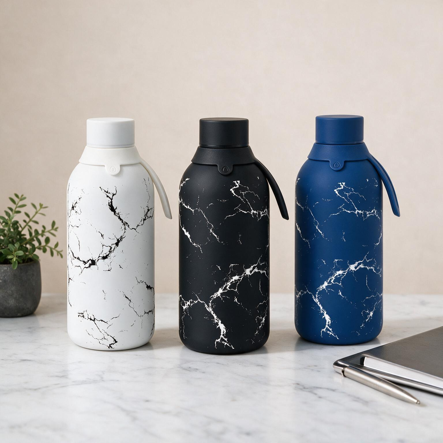Botella Térmica de Acero Inoxidable con Interior Cerámico y Doble Tapón – Solid Stone | Aurea