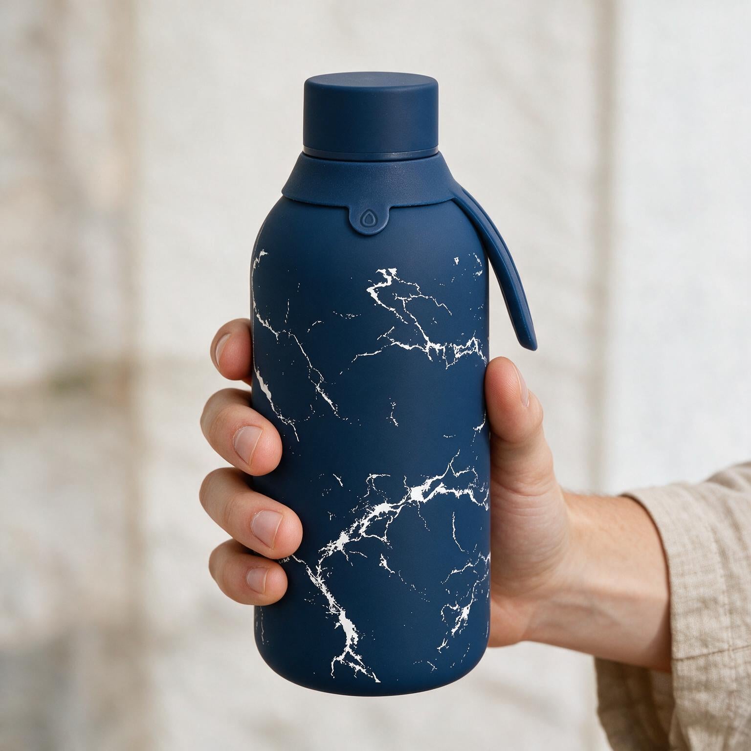 Botella Térmica de Acero Inoxidable con Interior Cerámico y Doble Tapón – Solid Stone | Aurea