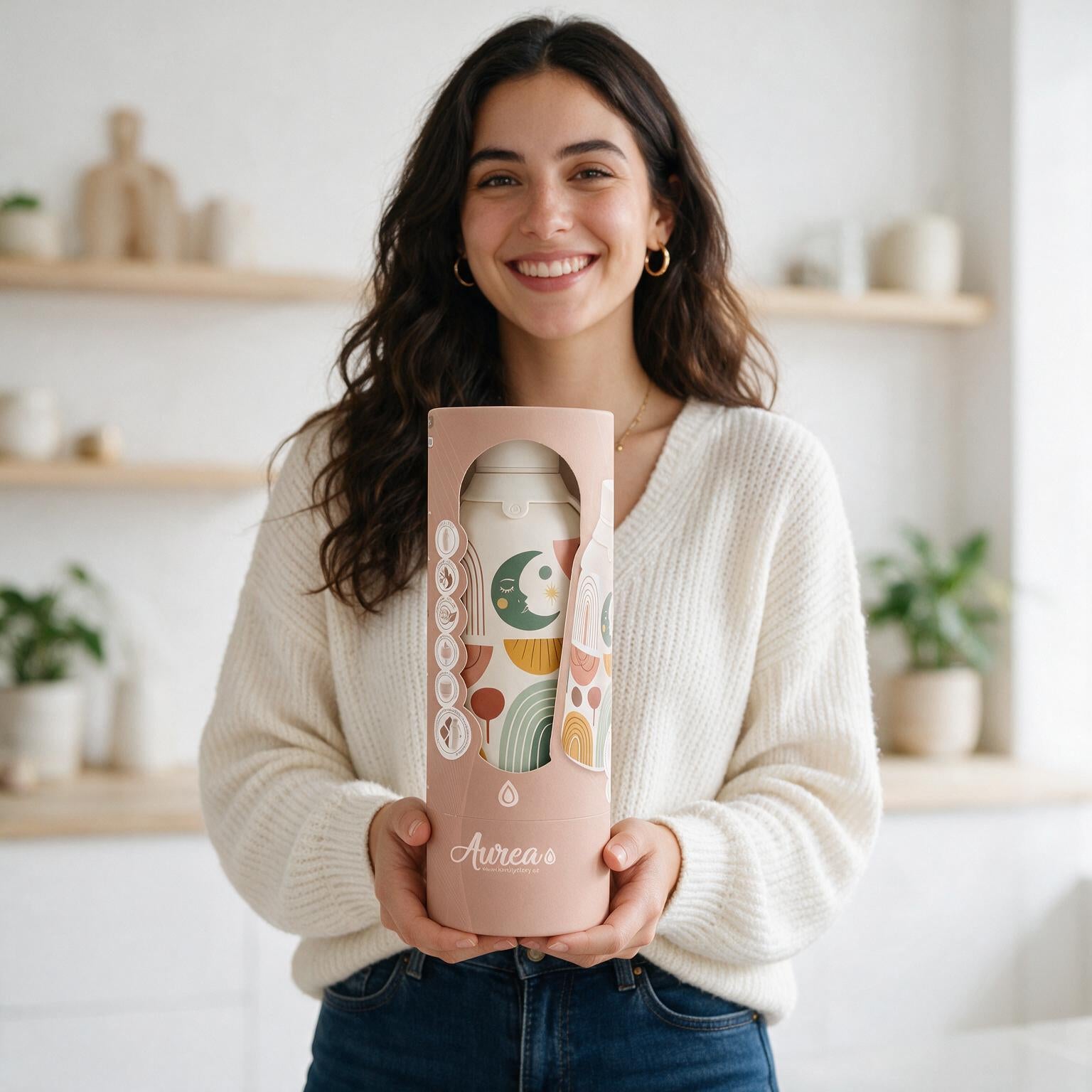 Botella Térmica de Acero Inoxidable con Interior Cerámico y Doble Tapón – Boho Soul | Aurea