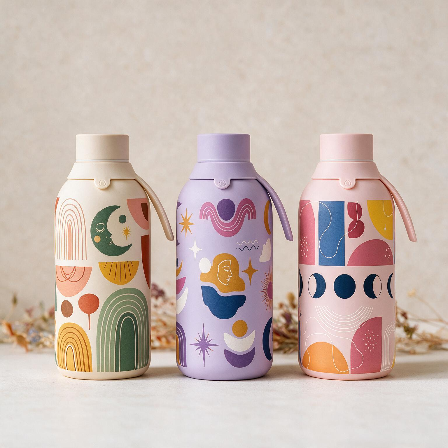 Botella Térmica de Acero Inoxidable con Interior Cerámico y Doble Tapón – Boho Soul | Aurea