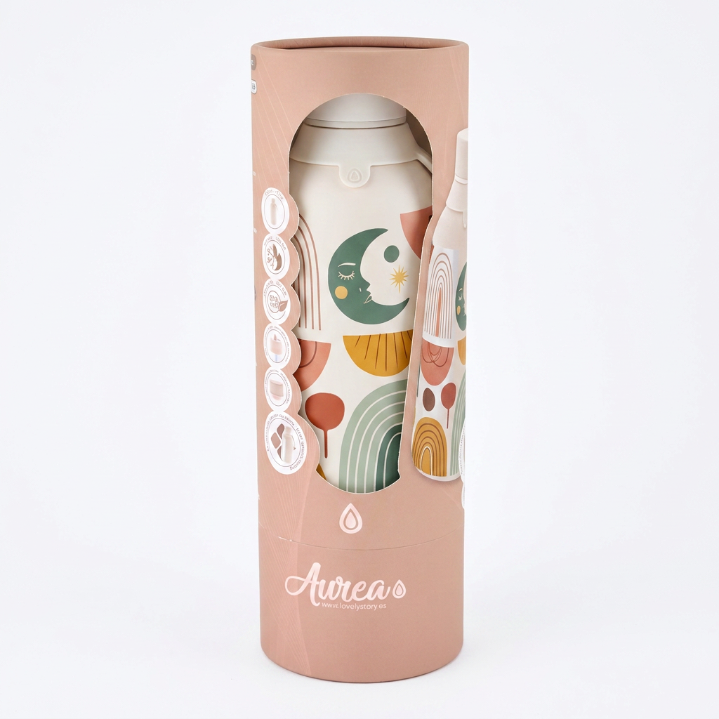 Botella Térmica de Acero Inoxidable con Interior Cerámico y Doble Tapón – Boho Soul | Aurea