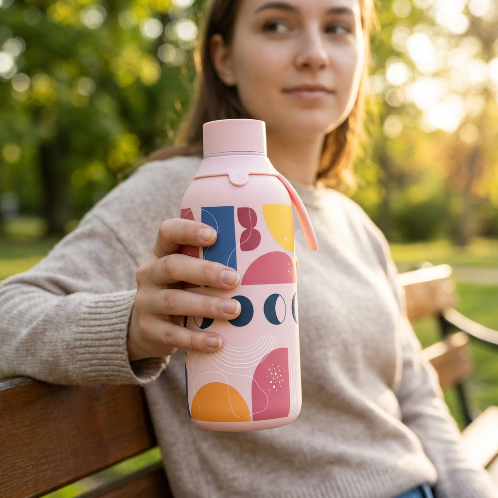 Botella Térmica de Acero Inoxidable con Interior Cerámico y Doble Tapón – Boho Soul | Aurea