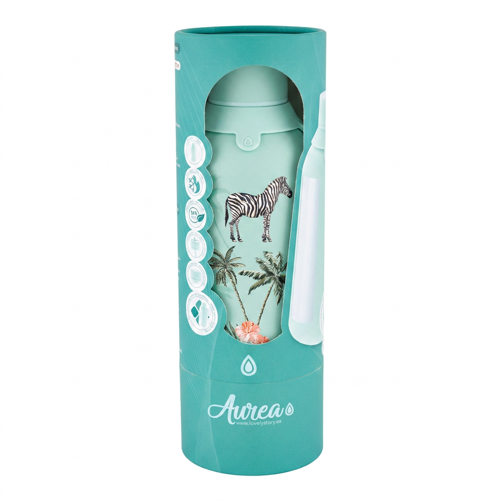 Botella Térmica de Acero Inoxidable con Interior Cerámico y Doble Tapón – Savanna Life | Aurea