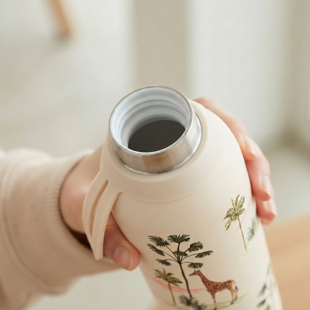 Botella Térmica de Acero Inoxidable con Interior Cerámico y Doble Tapón – Savanna Life | Aurea