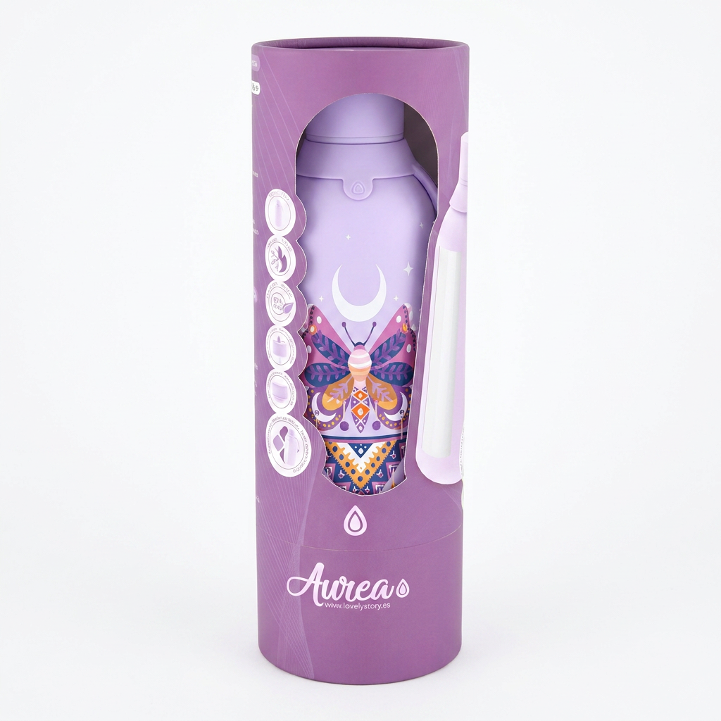 Botella Térmica de Acero Inoxidable con Interior Cerámico y Doble Tapón – Mystic Night | Aurea