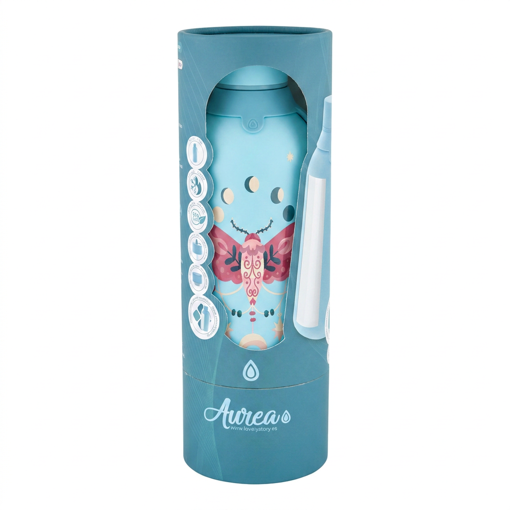 Botella Térmica de Acero Inoxidable con Interior Cerámico y Doble Tapón – Mystic Night | Aurea