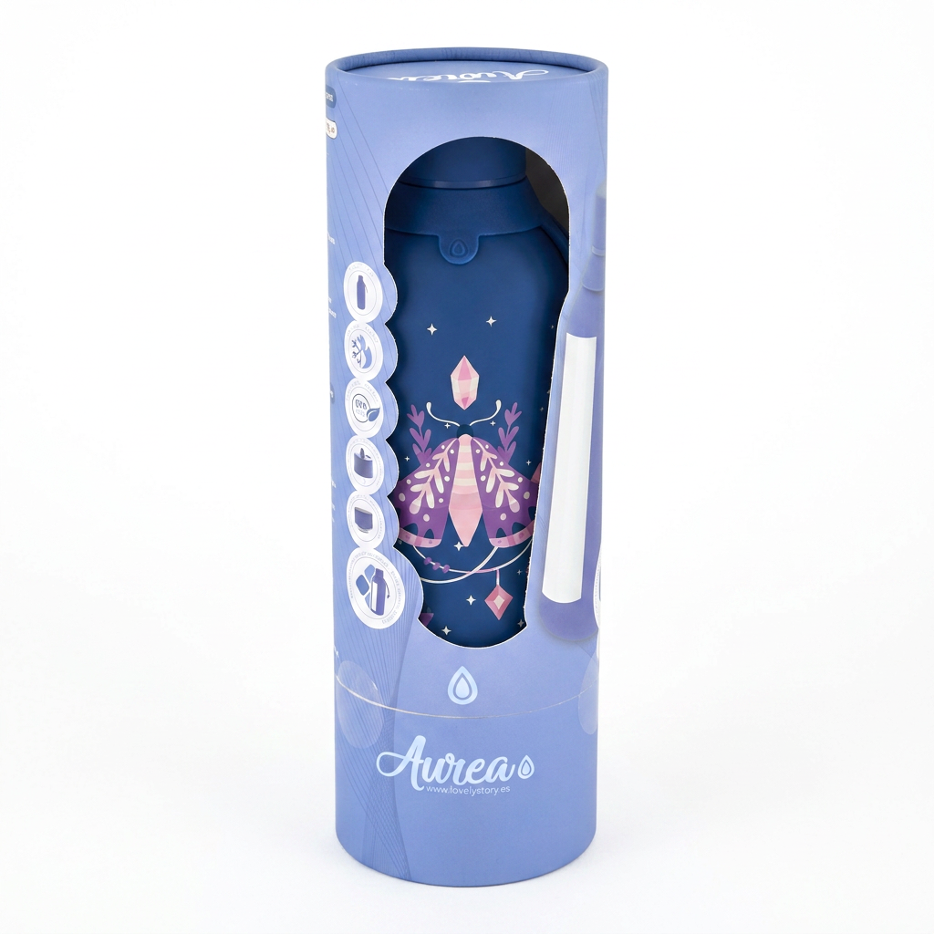 Botella Térmica de Acero Inoxidable con Interior Cerámico y Doble Tapón – Mystic Night | Aurea