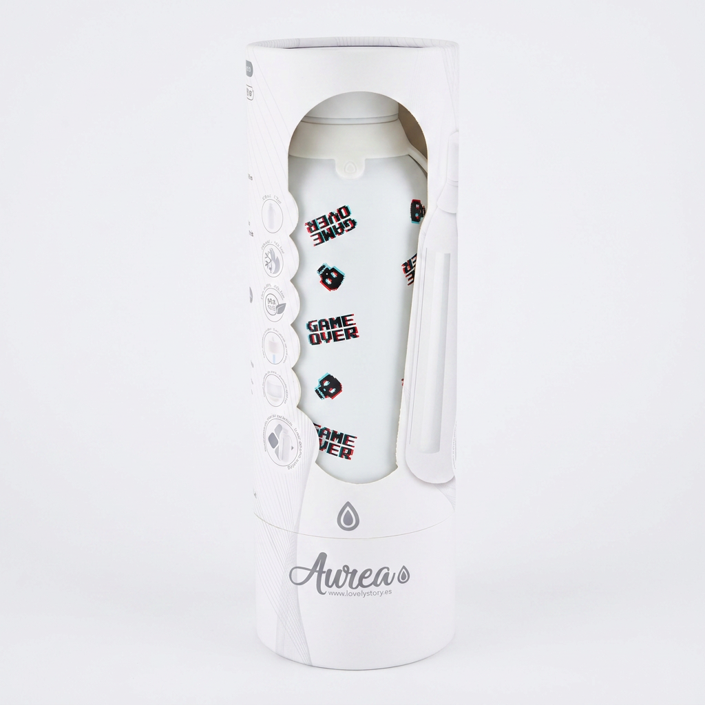 Botella Térmica de Acero Inoxidable con Interior Cerámico y Doble Tapón – Arcade Skull | Aurea