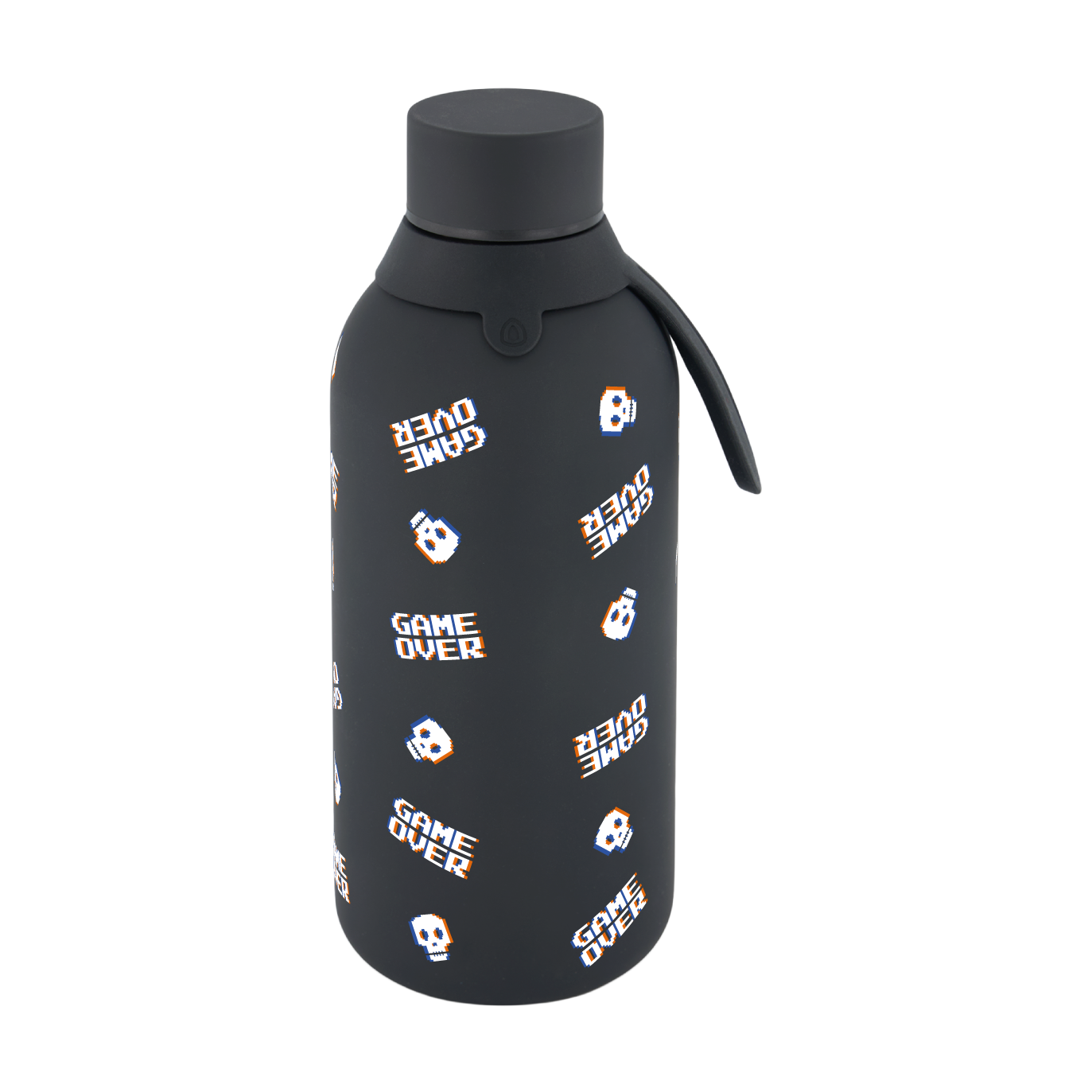 Botella Térmica de Acero Inoxidable con Interior Cerámico y Doble Tapón – Arcade Skull | Aurea