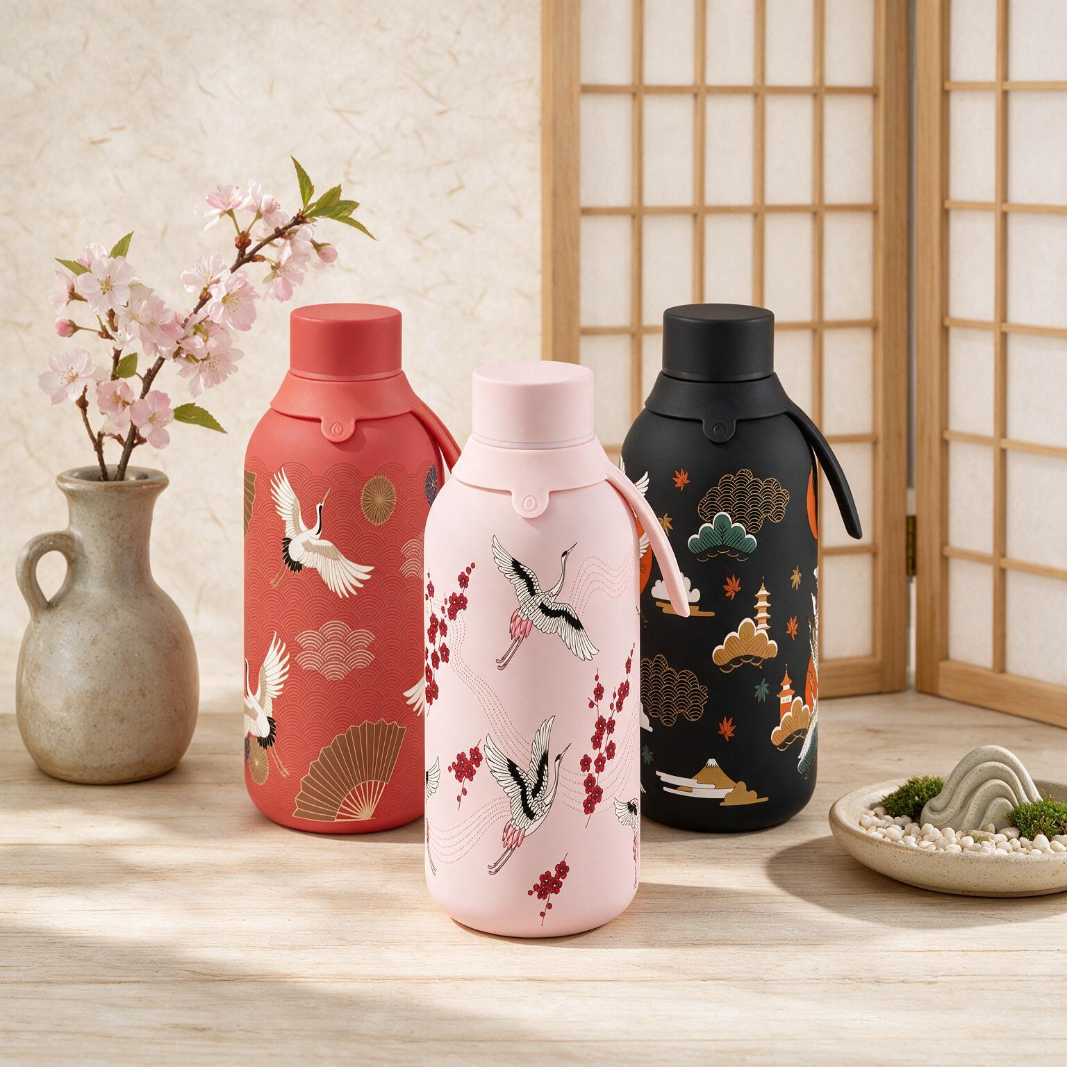 Botella Térmica de Acero Inoxidable con Interior Cerámico y Doble Tapón – Tokyo Sky | Aurea