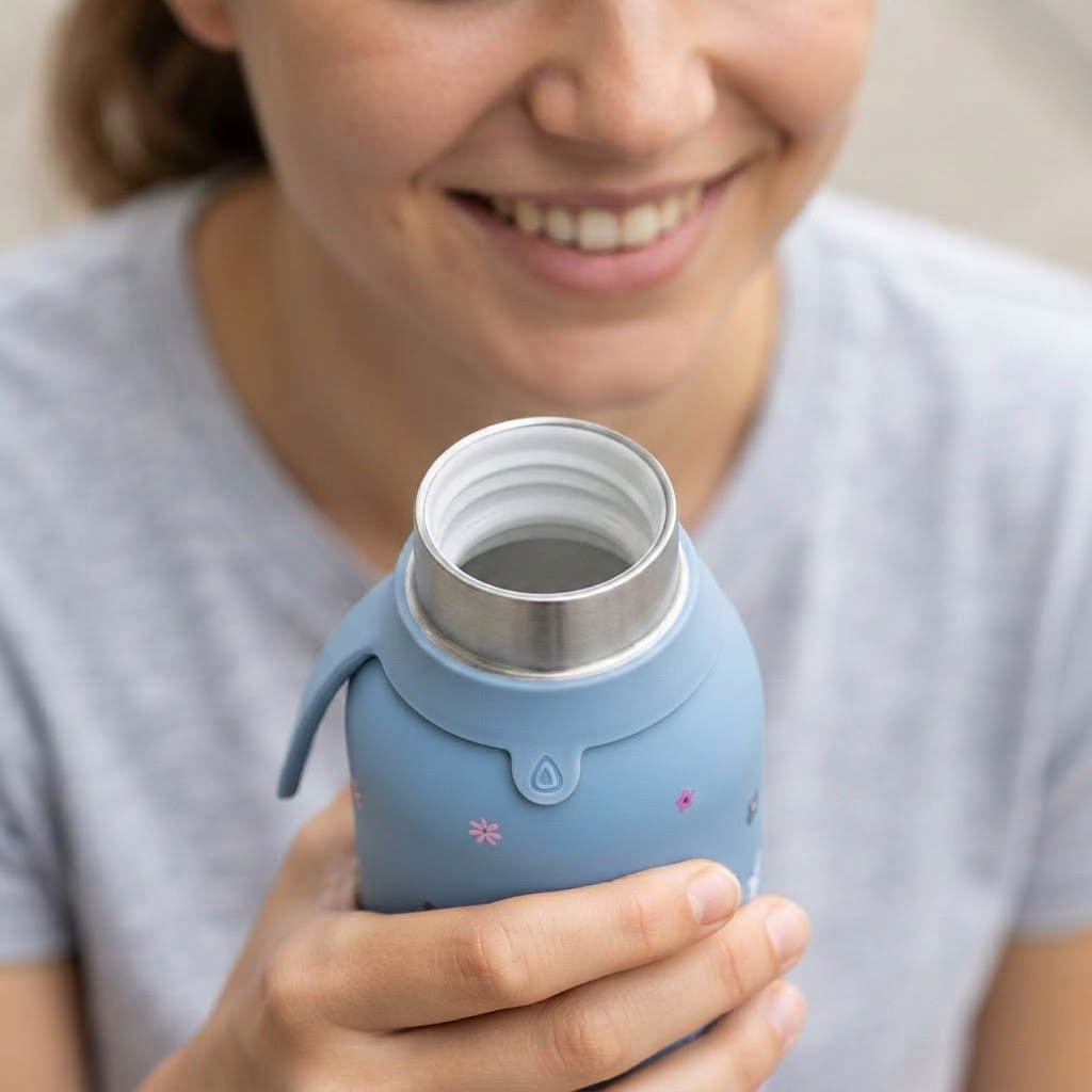 Botella Térmica de Acero Inoxidable con Interior Cerámico y Doble Tapón – Sweet Breeze | Aurea