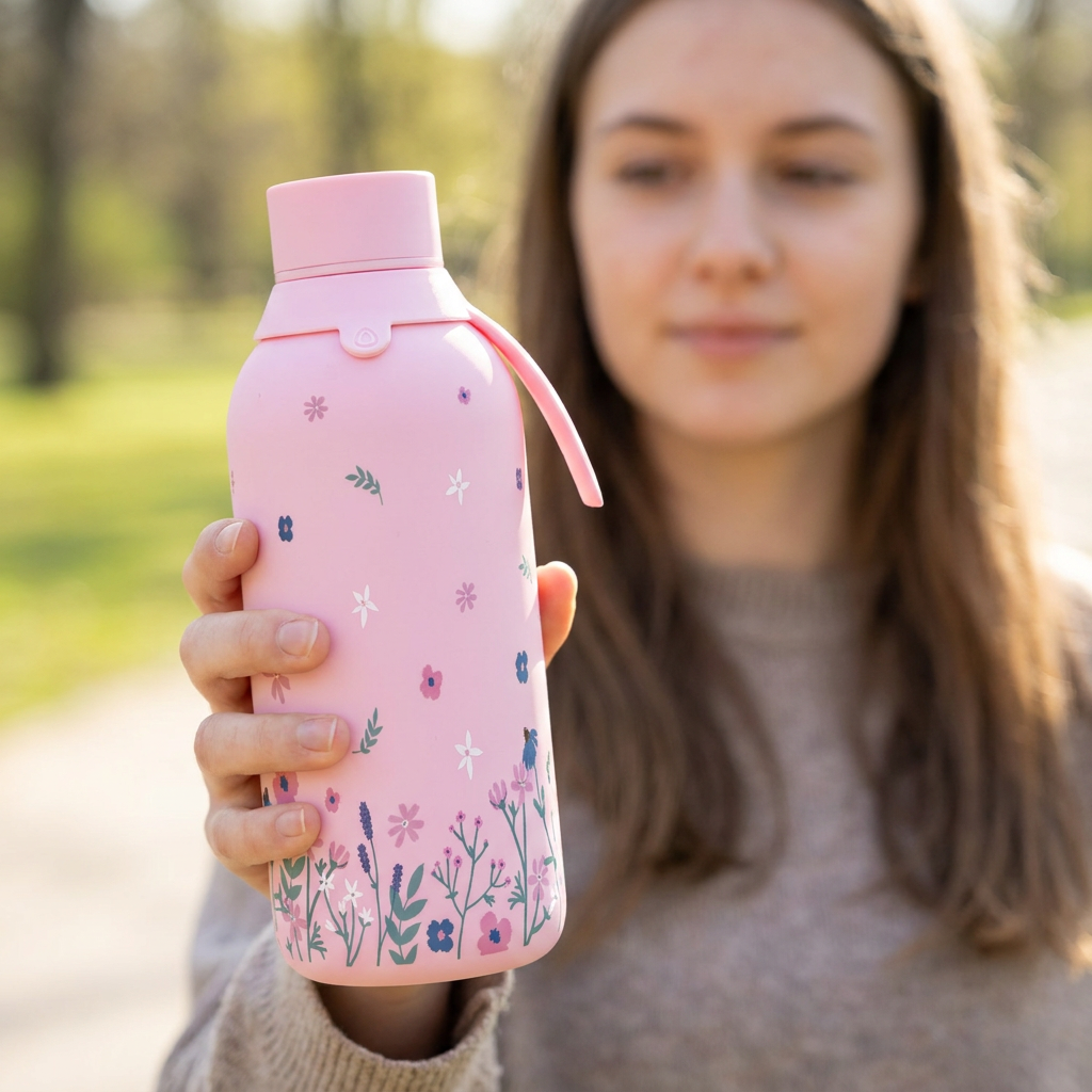 Botella Térmica de Acero Inoxidable con Interior Cerámico y Doble Tapón – Sweet Breeze | Aurea