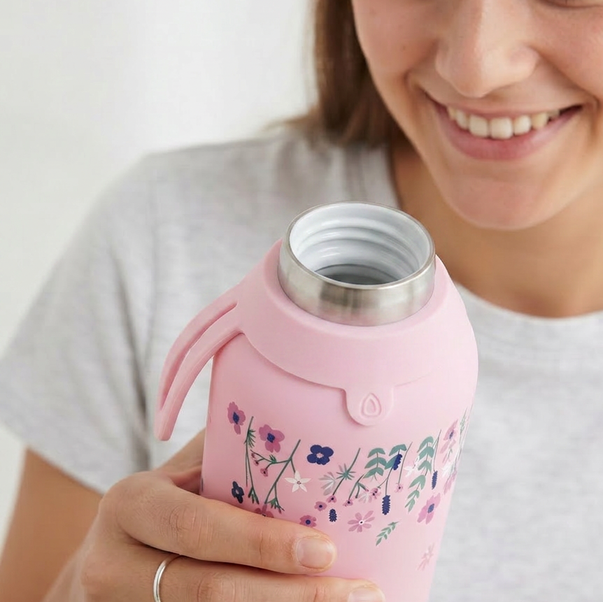 Botella Térmica de Acero Inoxidable con Interior Cerámico y Doble Tapón – Sweet Breeze | Aurea