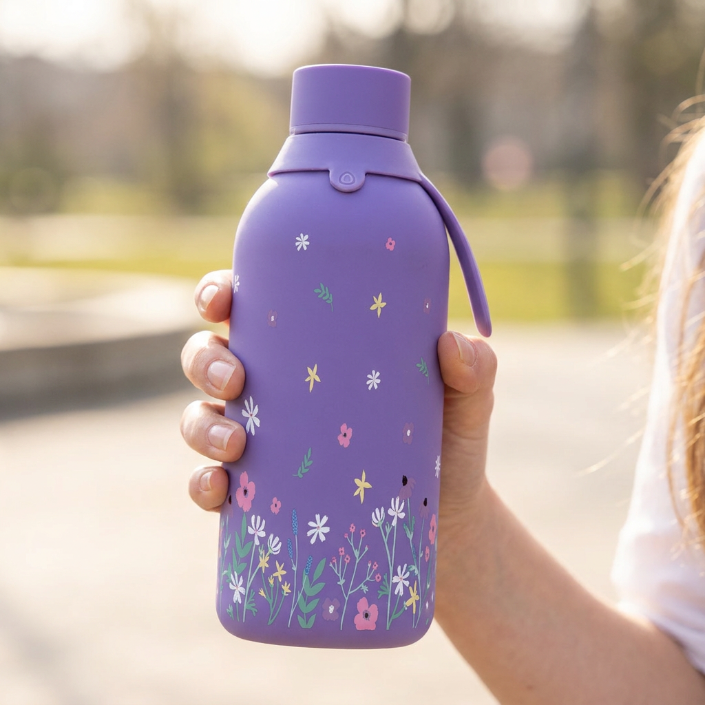Botella Térmica de Acero Inoxidable con Interior Cerámico y Doble Tapón – Sweet Breeze | Aurea
