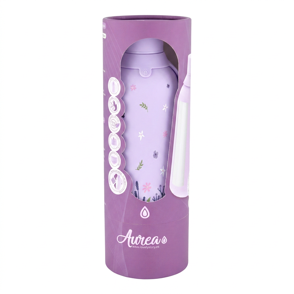 Botella Térmica de Acero Inoxidable con Interior Cerámico y Doble Tapón – Sweet Breeze | Aurea
