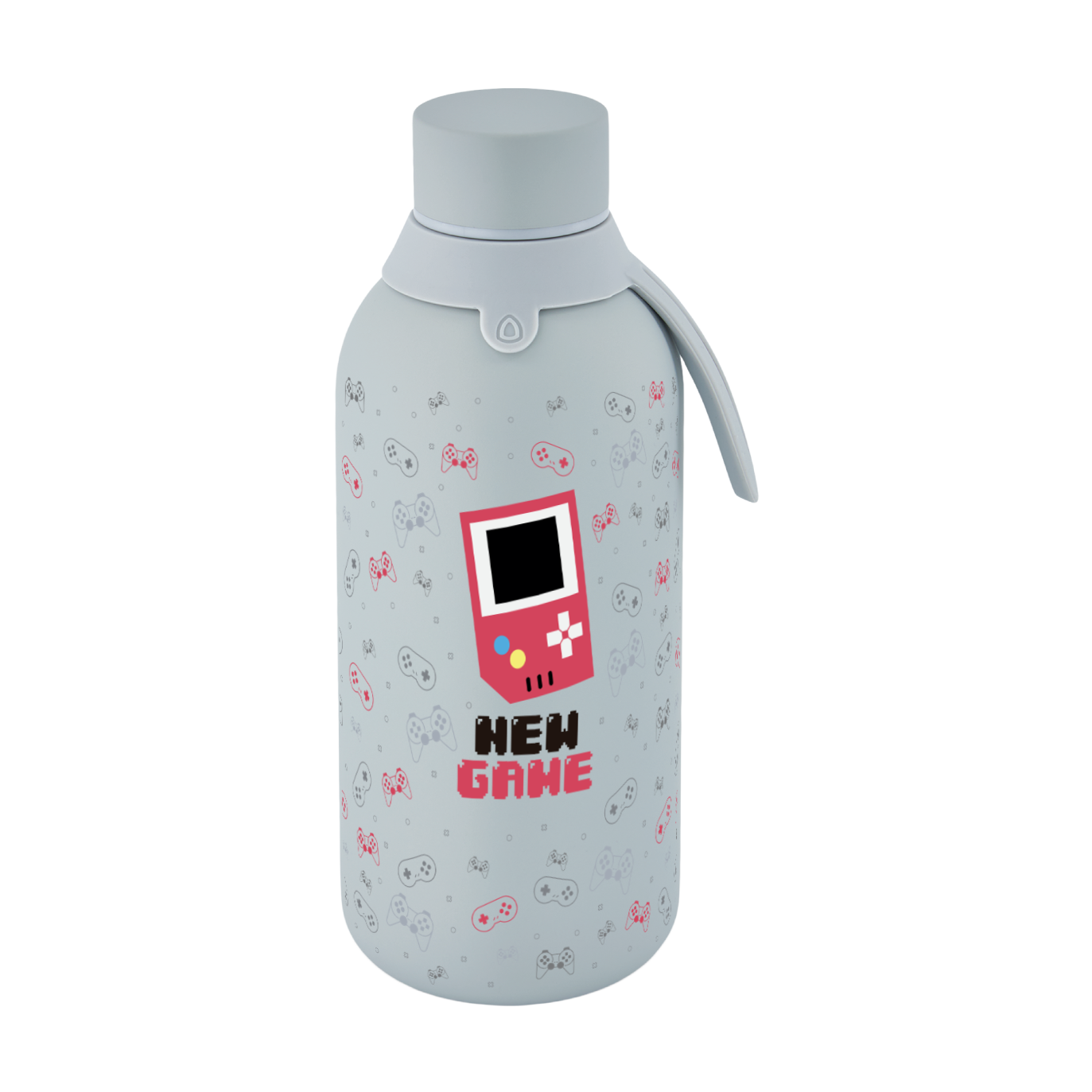 Botella Térmica de Acero Inoxidable con Interior Cerámico y Doble Tapón – Pixel Gaming | Aurea