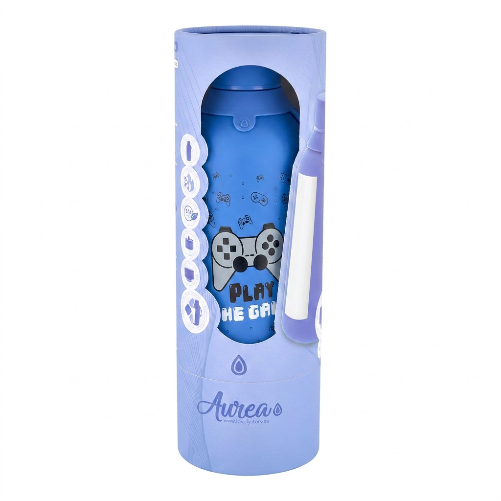 Botella Térmica de Acero Inoxidable con Interior Cerámico y Doble Tapón – Pixel Gaming | Aurea
