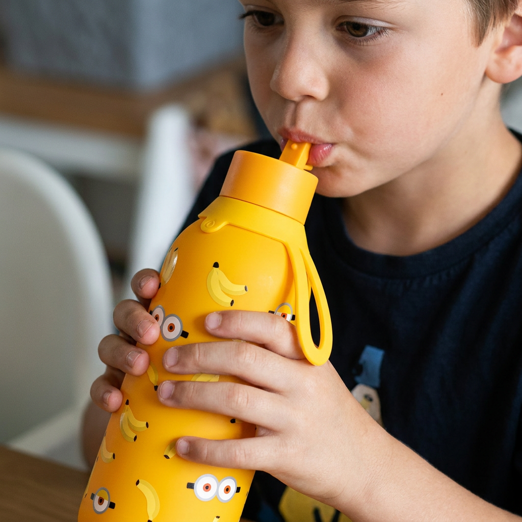 Botella Térmica Interior Cerámico + Doble Tapón - Yellow Gang | Aurea Kids