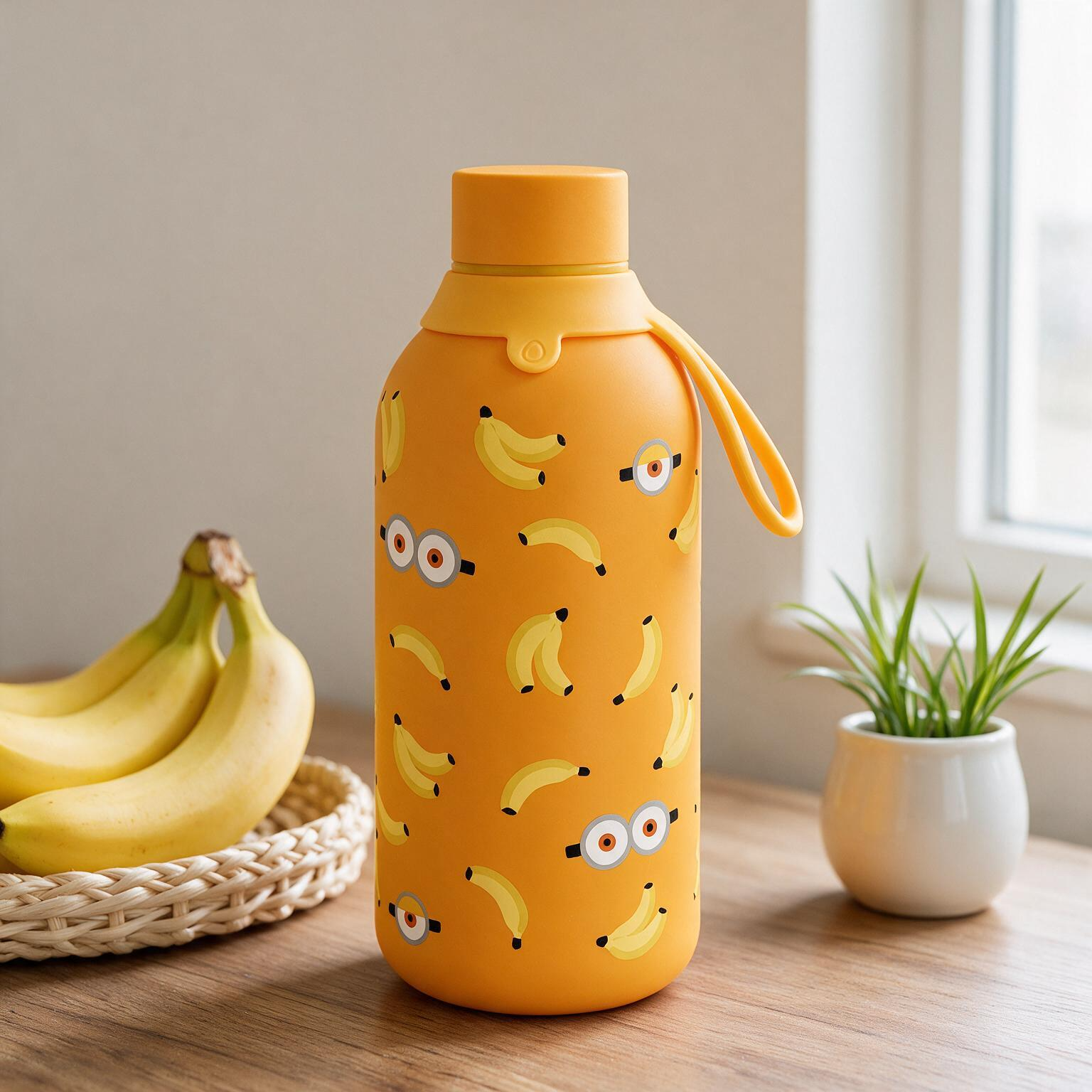 Botella Térmica Interior Cerámico + Doble Tapón - Yellow Gang | Aurea Kids