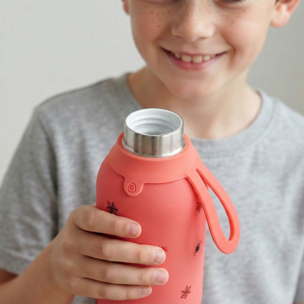 Botella Térmica Interior Cerámico + Doble Tapón - Spider Hero | Aurea Kids