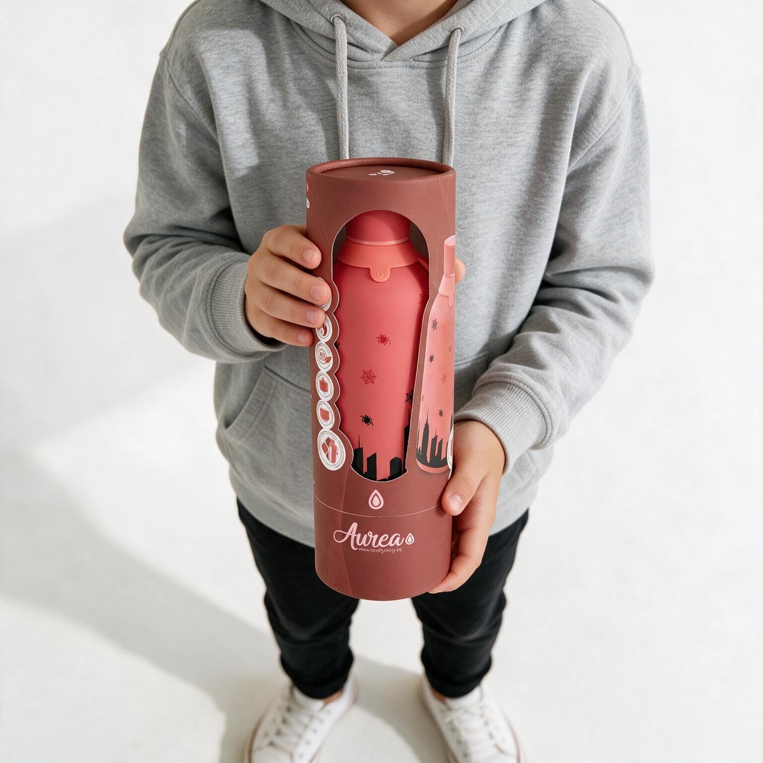 Botella Térmica Interior Cerámico + Doble Tapón - Spider Hero | Aurea Kids