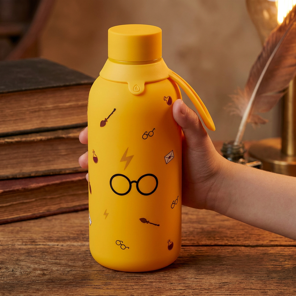 Botella Térmica Interior Cerámico + Doble Tapón - Wizard School | Aurea Kids