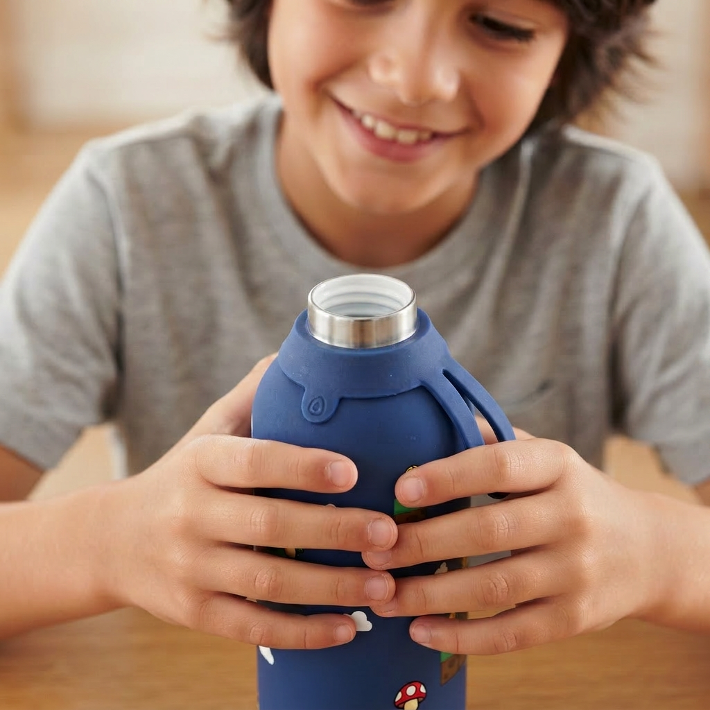 Botella Térmica Interior Cerámico + Doble Tapón - Level Boss | Aurea Kids