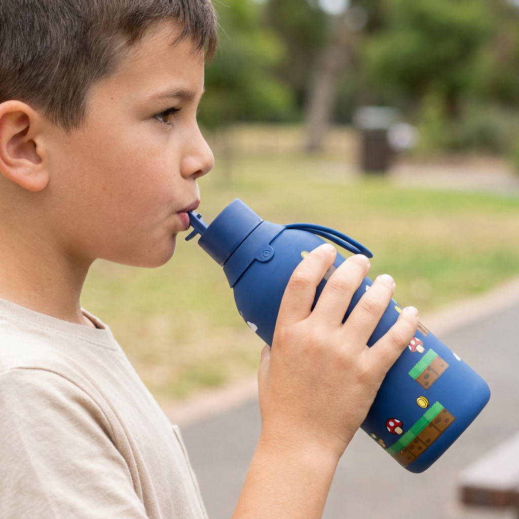 Botella Térmica Interior Cerámico + Doble Tapón - Level Boss | Aurea Kids