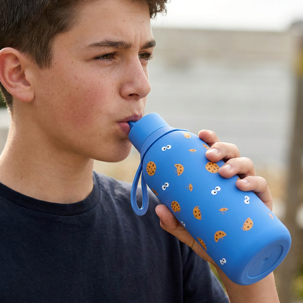 Botella Térmica Interior Cerámico + Doble Tapón - Cookie Beast | Aurea Kids