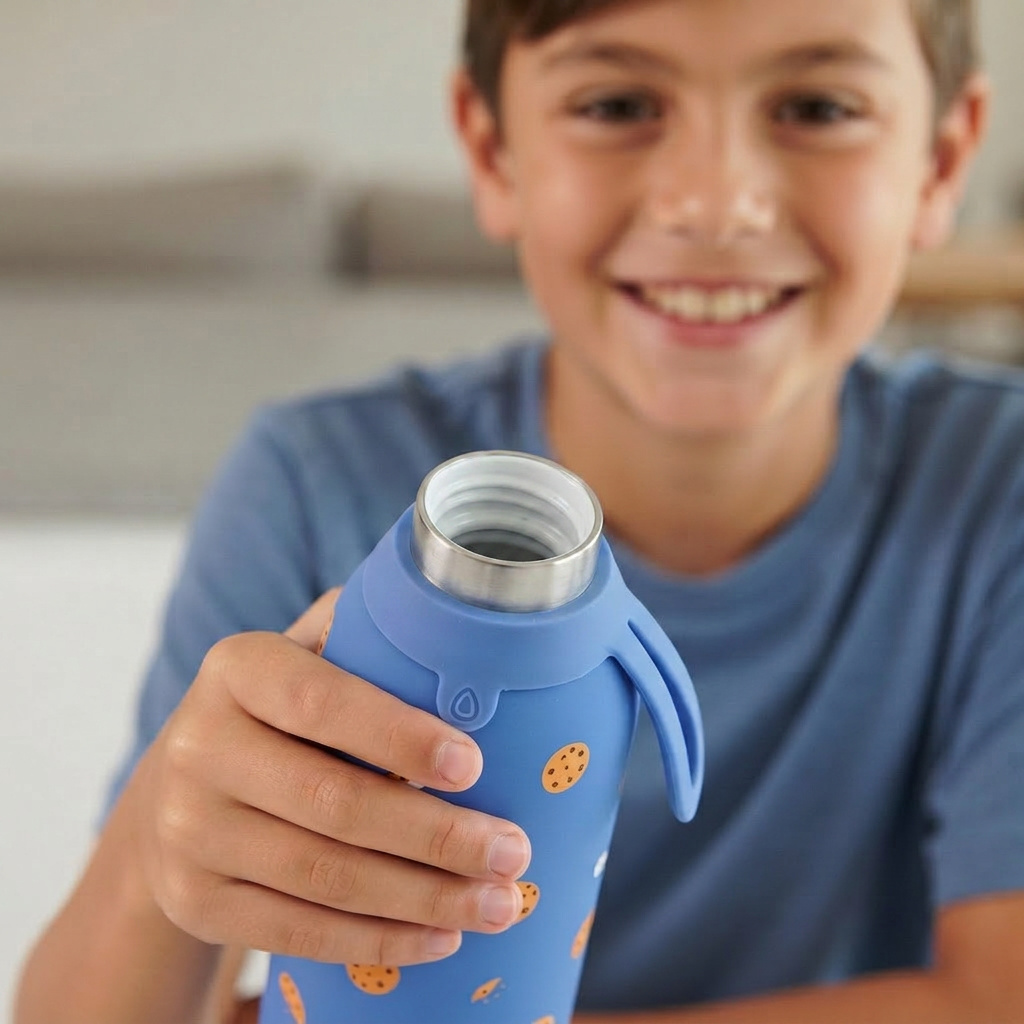 Botella Térmica Interior Cerámico + Doble Tapón - Cookie Beast | Aurea Kids