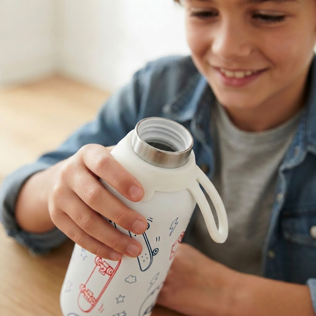 Botella Térmica Interior Cerámico + Doble Tapón - Action Club | Aurea Kids