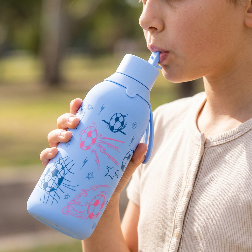 Botella Térmica Interior Cerámico + Doble Tapón - Go Power | Aurea Kids