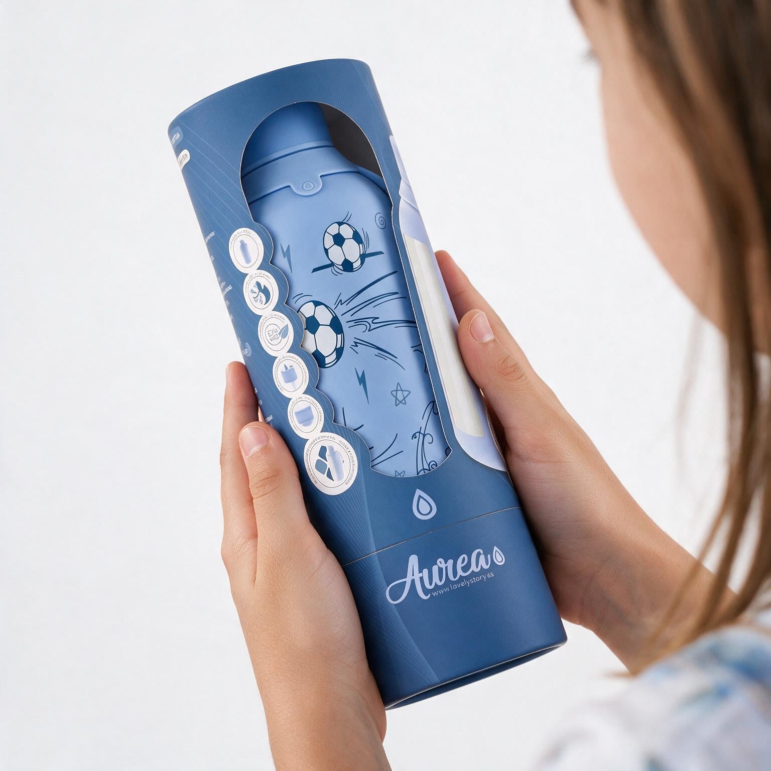 Botella Térmica Interior Cerámico + Doble Tapón - Go Power | Aurea Kids